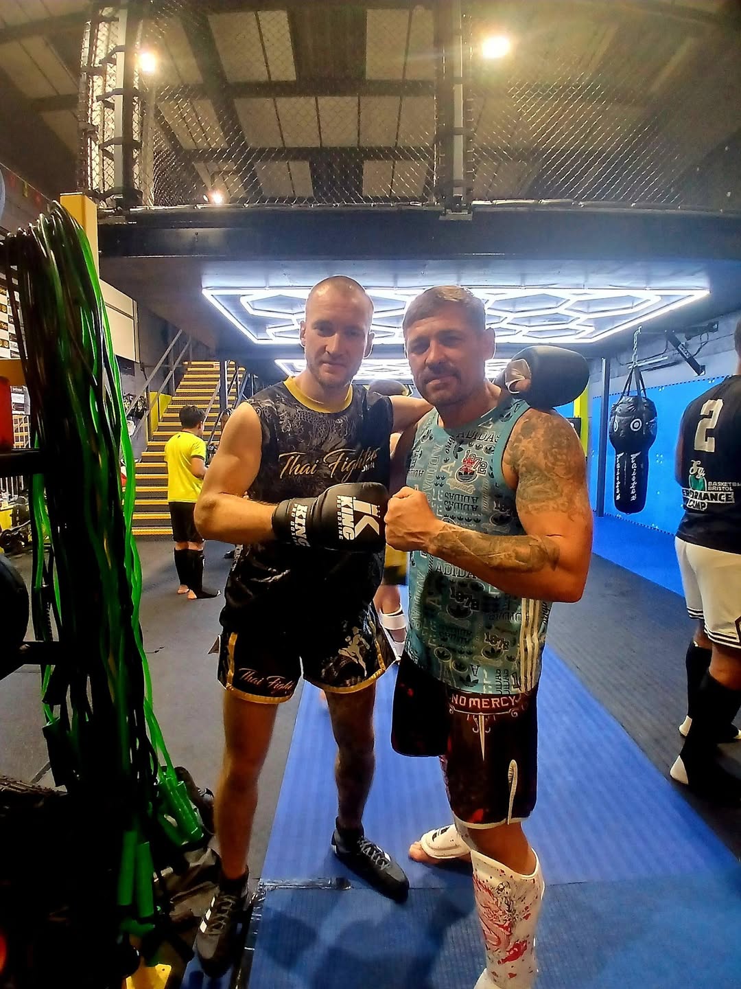 Sparring partners after a Muay Thai session